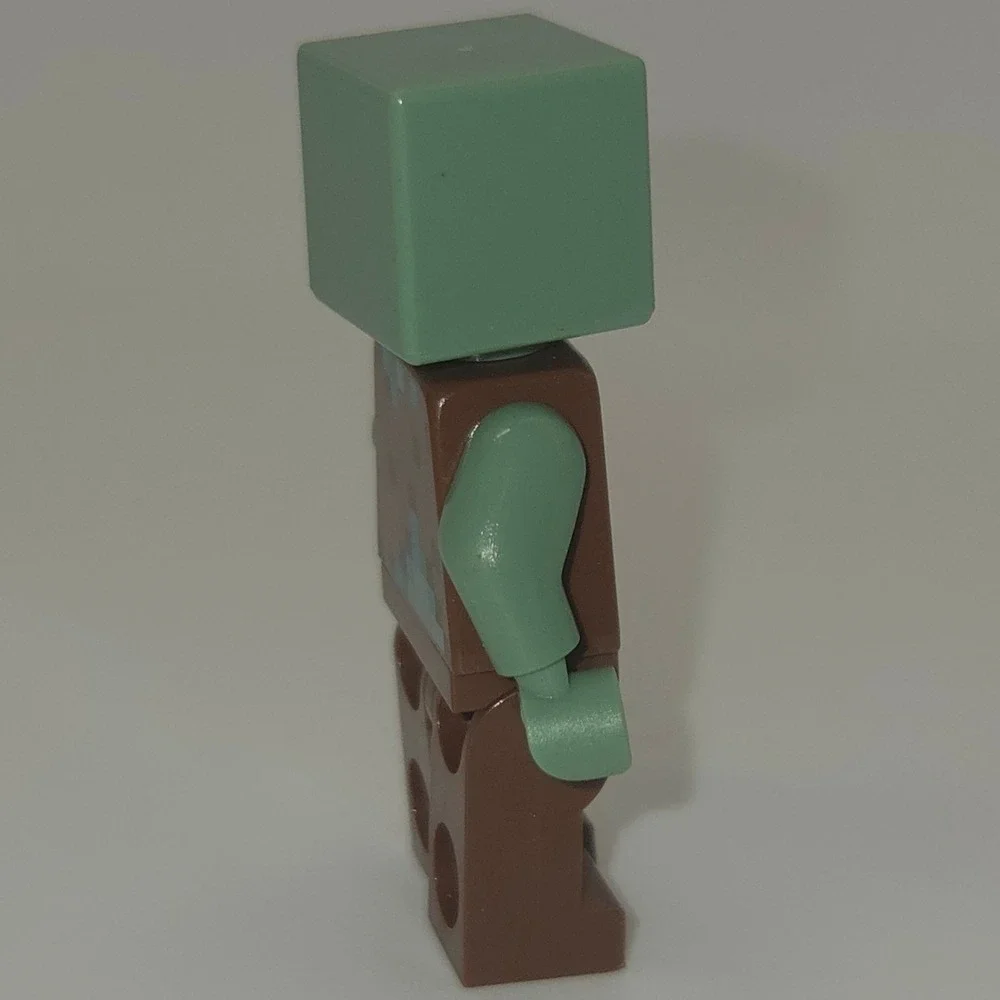LEGO Minecraft Zombie Minifigure Brown Outfit Green Head and Arms